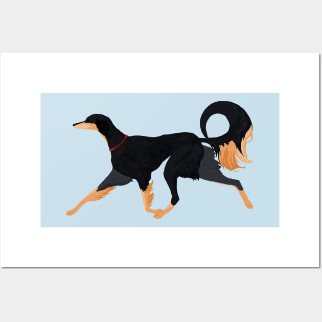 Saluki dog trotting Wall Art by rsutton